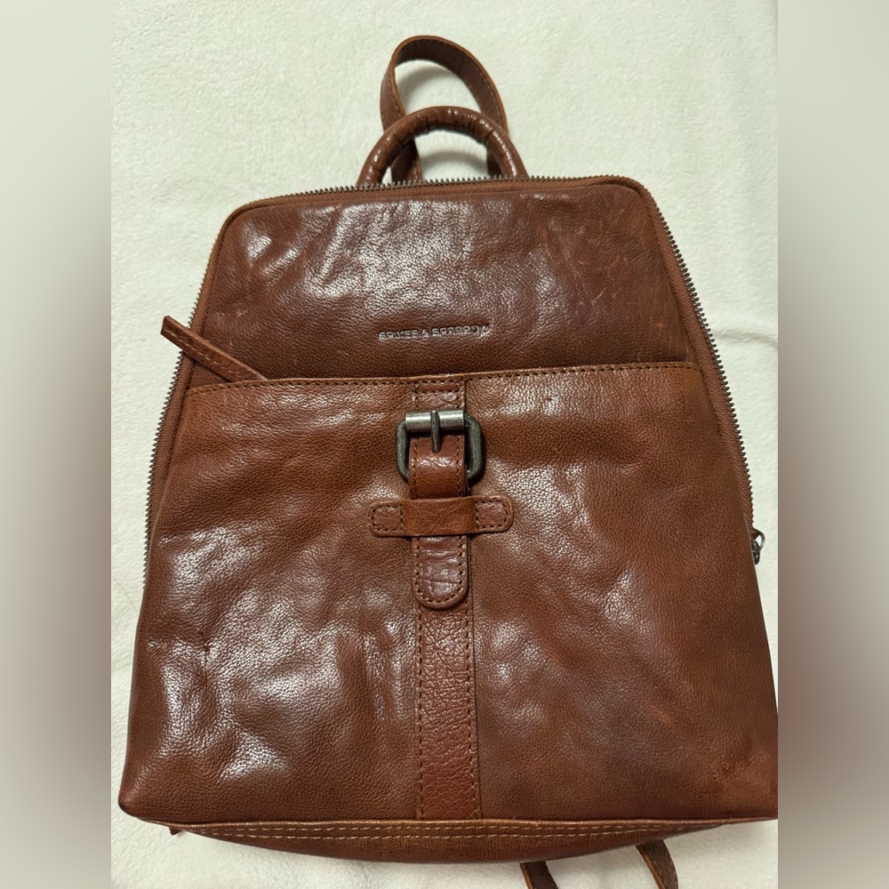 EUC Spikes & Sparrow Leather Backpack